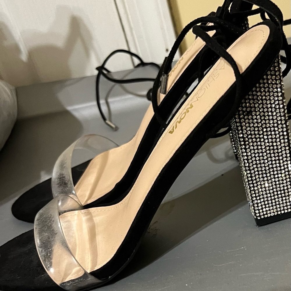 FN Black/Clear/Sparkle Women's Heels